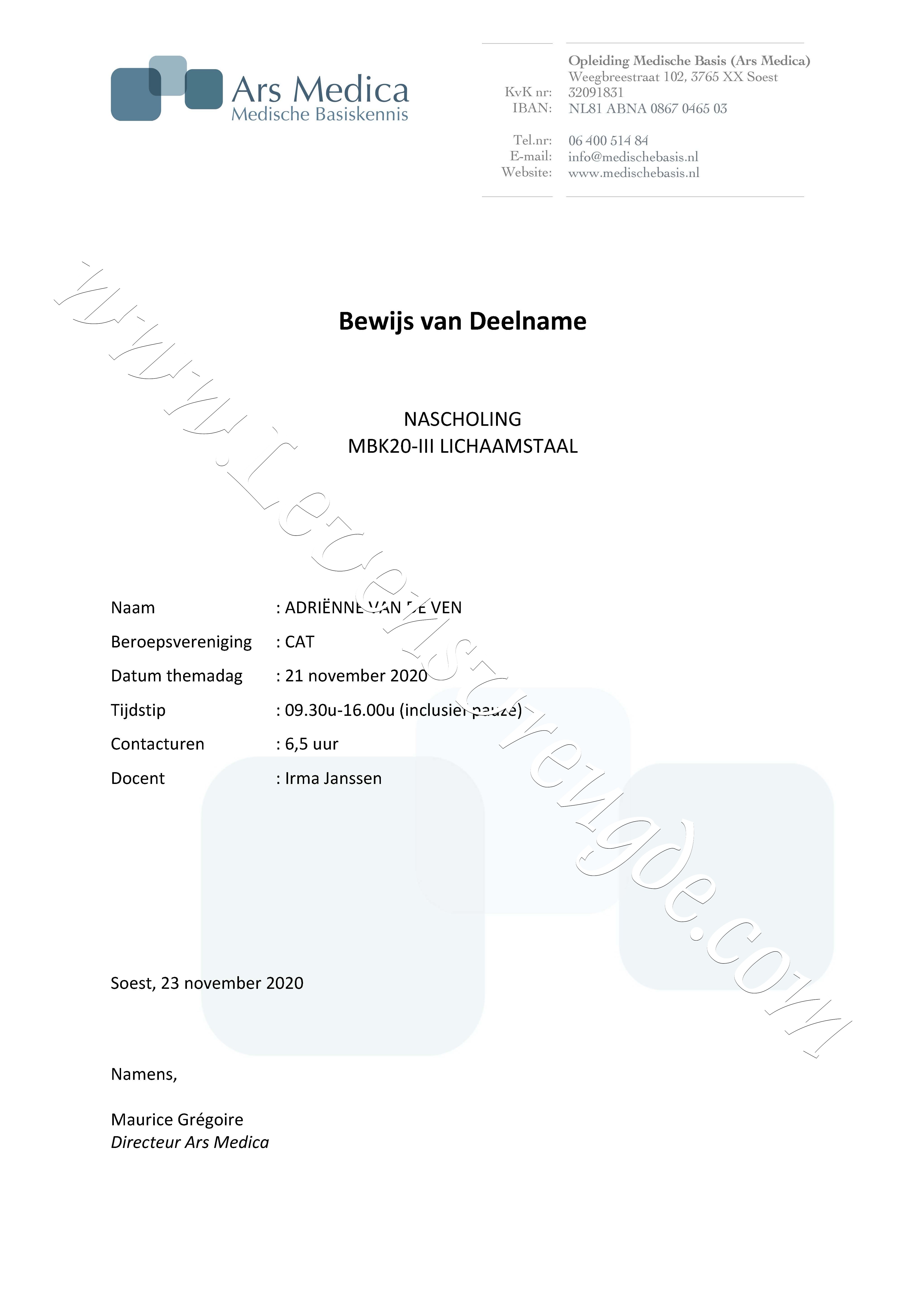 MBK Nascholing Lichaamstaal 